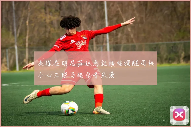 美媒在明尼苏达悬挂横幅提醒司机小心三球马路杀手来袭